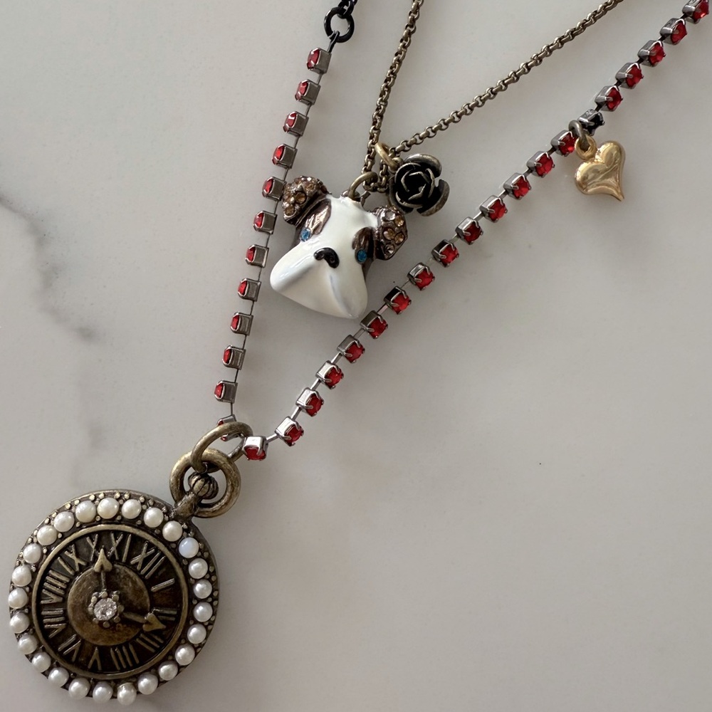 Vintage Betsey Johnson English Bulldog Necklace